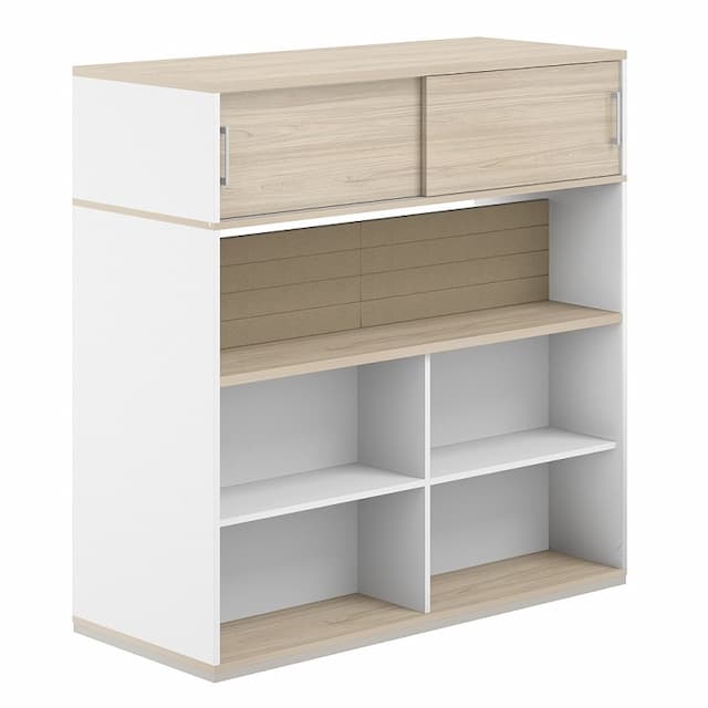 Стеллаж-комбо 1638 двухсторонний Norden Allegro AG.256.440.656.BG с антресолью и с экраном тканевым низким