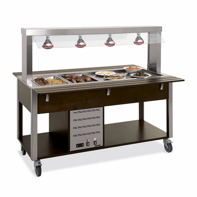 Стол Шведский тепловой (защитное стекло статичное, лампы) MetalCarrelli 6910.4L-R (дуб)