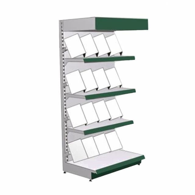 Стеллаж журнальный Русь MAGMA СК 100 с фризом (полки 30см + «гармошка» наклонная)